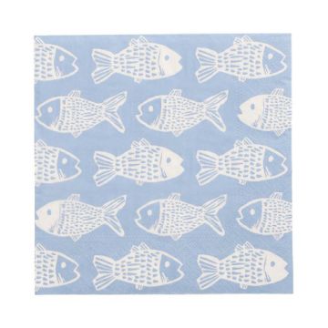Servetter, 3-lagers 1/4-vikt 33 cm x 33 cm "Fish"