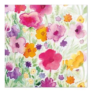 Servetter, 3-lagers 1/4-vikt 33 cm x 33 cm "Flower Field"