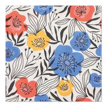 Servetter, 3-lagers 1/4-vikt 33 cm x 33 cm "Flowerfield"