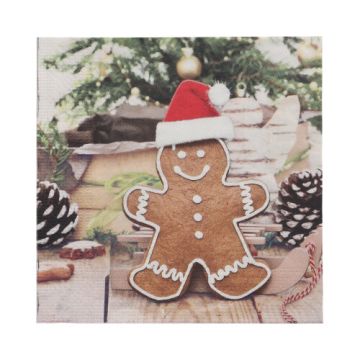 Servetter, 3-lagers 1/4-vikt 33 cm x 33 cm "Gingerbread Man"