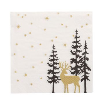 Servetter, 3-lagers 1/4-vikt 33 cm x 33 cm "Golden Deer"