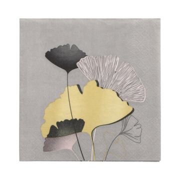 Servetter, 3-lagers 1/4-vikt 33 cm x 33 cm "Golden Ginko"