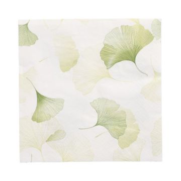 Servetter, 3-lagers 1/4-vikt 33 cm x 33 cm "Light Ginko"