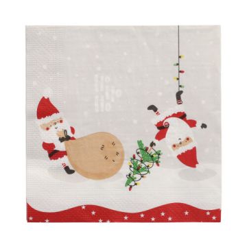 Servetter, 3-lagers 1/4-vikt 33 cm x 33 cm "Lutins de Noel"