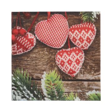 Servetter, 3-lagers 1/4-vikt 33 cm x 33 cm "Mes Coeurs"