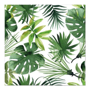 Servetter, 3-lagers 1/4-vikt 33 cm x 33 cm "Monstera"