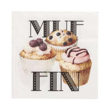 Servetter, 3-lagers 1/4-vikt 33 cm x 33 cm "Muffin"