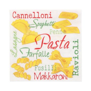 Servetter, 3-lagers 1/4-vikt 33 cm x 33 cm "Pasta"