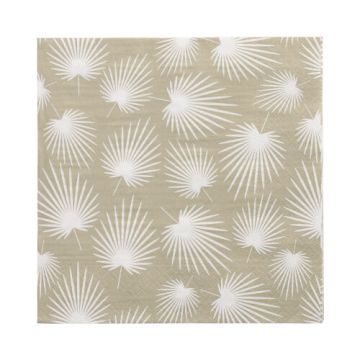Servetter, 3-lagers 1/4-vikt 33 cm x 33 cm "White Leaves"