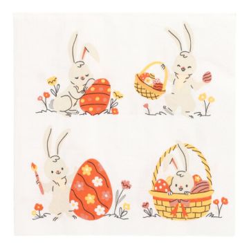 Servetter, 3-lagers 1/4-vikt 33 cm x 33 cm "Rabbit Parade"