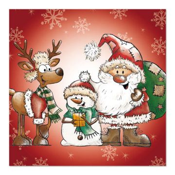 Servetter, 3-lagers 1/4-vikt 33 cm x 33 cm "Santa`s Companions"