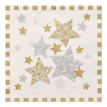 Servetter, 3-lagers 1/4-vikt 33 cm x 33 cm "Stardust"