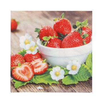Servetter, 3-lagers 1/4-vikt 33 cm x 33 cm "Strawberry Taste"