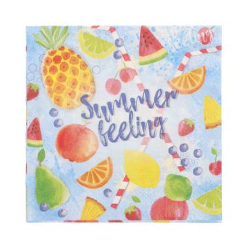 Servetter, 3-lagers 1/4-vikt 33 cm x 33 cm "Summerfeelings"