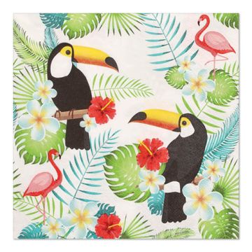 Servetter, 3-lagers 1/4-vikt 33 cm x 33 cm "Toucans"