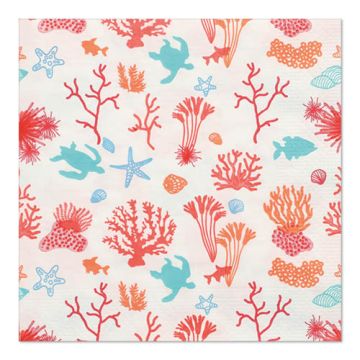 Servetter, 3-lagers 1/4-vikt 33 cm x 33 cm "Under the Sea"