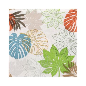 Servetter, 3-lagers 1/4-vikt 33 cm x 33 cm "Various Leaves"