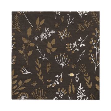 Servetter, 3-lagers 1/4-vikt 33 cm x 33 cm "Vegetal Or"