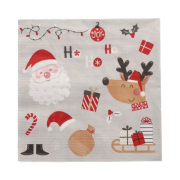 Servetter, 3-lagers 1/4-vikt 33 cm x 33 cm "Vive Noel"