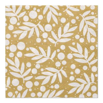 Servetter, 3-lagers 1/4-vikt 33 cm x 33 cm guld "Holly"
