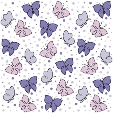 Servetter, 3-lagers 1/4-vikt 33 cm x 33 cm lila "Papillons"