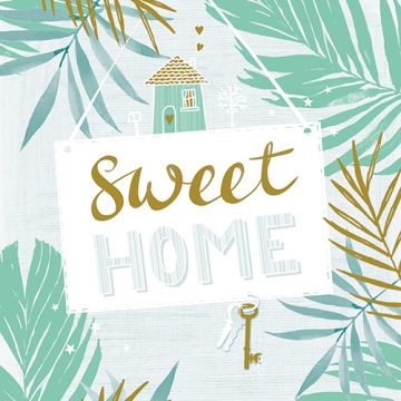 Servetter, 3-lagers 1/4-vikt 33 cm x 33 cm mynta "Sweet Home"