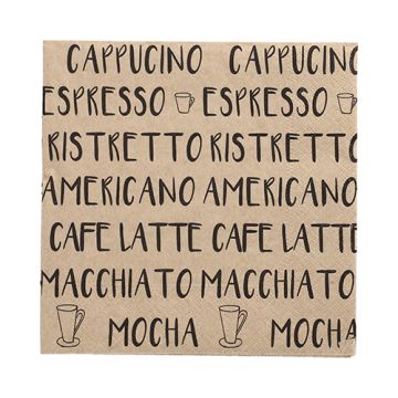 Servetter, 3-lagers 1/4-vikt 33 cm x 33 cm natur "Coffee Specialities" av återvunnet papper