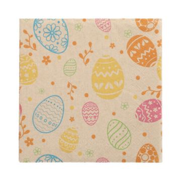 Servetter, 3-lagers 1/4-vikt 33 cm x 33 cm natur "Eggs" av återvunnet papper