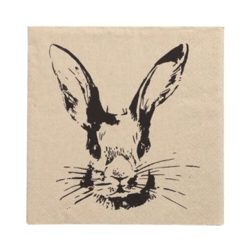 Servetter, 3-lagers 1/4-vikt 33 cm x 33 cm natur "My Name is Rabbit" av återvunnet papper