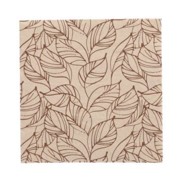 Servetter, 3-lagers 1/4-vikt 33 cm x 33 cm natur "Shapes of Leaves" av återvunnet papper