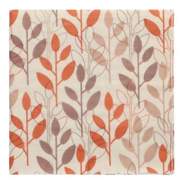 Servetter, 3-lagers 1/4-vikt 33 cm x 33 cm rost "Branches"