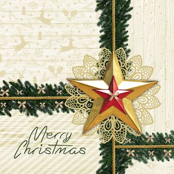 Servetter, 3-lagers 1/4-vikt 40 cm x 40 cm "Golden Star"