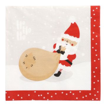 Servetter, 3-lagers 1/4-vikt 40 cm x 40 cm "Lutins de Noel"