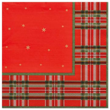 Servetter, 3-lagers 1/4-vikt 40 cm x 40 cm "Tartan"