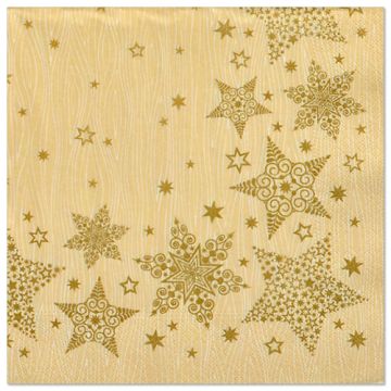 Servetter, 3-lagers 1/4-vikt 40 cm x 40 cm creme "Christmas Shine"