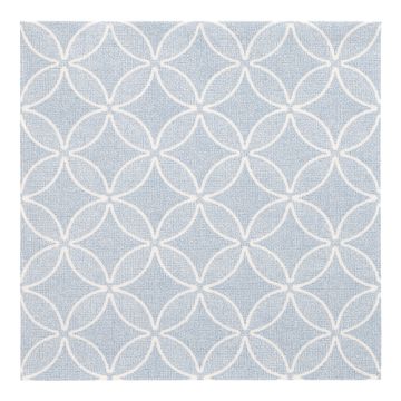 Servetter "ROYAL Collection" 1/4-vikt 40 cm x 40 cm arktiskt blå "Circle Flowers"