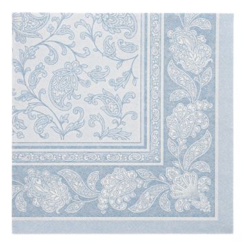 Servetter "ROYAL Collection" 1/4-vikt 40 cm x 40 cm arktiskt blå "Ornaments" 