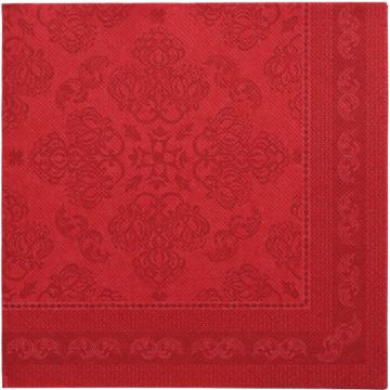 Servetter "ROYAL Collection" 1/4-vikt 40 cm x 40 cm vinröd "Arabesque"