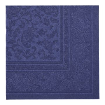 Servetter "ROYAL Collection" 1/4-vikt 40 cm x 40 cm mörkblå "Ornaments"