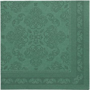 Servetter "ROYAL Collection" 1/4-vikt 40 cm x 40 cm mörkgrön "Arabesque"