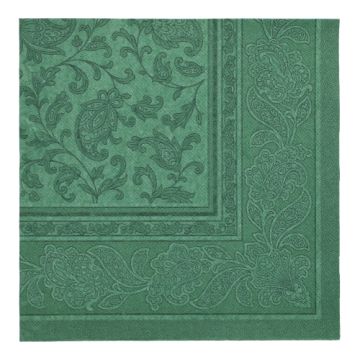 Servetter "ROYAL Collection" 1/4-vikt 40 cm x 40 cm mörkgrön "Ornaments"