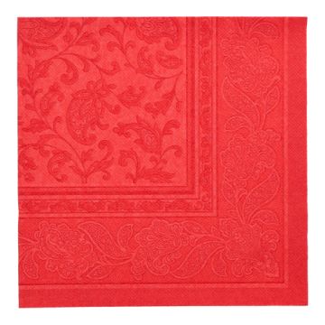 Servetter "ROYAL Collection" 1/4-vikt 40 cm x 40 cm röd "Ornaments"