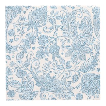 Servetter "ROYAL Collection" 1/4-vikt 40 cm x 40 cm blå "Paisley"