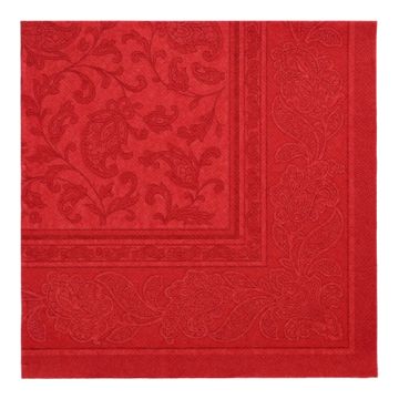 Servetter "ROYAL Collection" 1/4-vikt 40 cm x 40 cm vinröd "Ornaments"