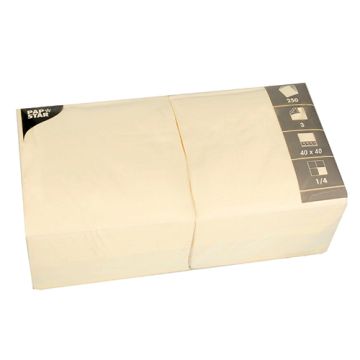 Servett, 3-lags 1/4-vikt 40 cm x 40 cm creme