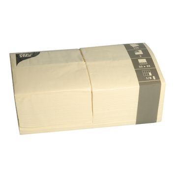 Servett, 3-lags 1/8-vikt 33 cm x 33 cm creme