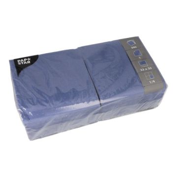 Servett 1-lags 1/4-vikt 33 cm x 33 cm mörkblå