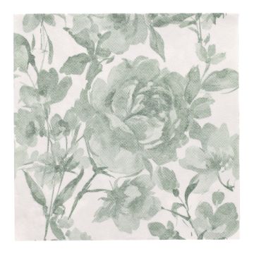 Servetter "ROYAL Collection" 1/4-vikt 40 cm x 40 cm mörkgrön "Rose"