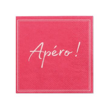 Servetter, 3-lagers 1/4-vikt 25 cm x 25 cm fuchsia "Apero"
