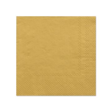 Servetter, 3-lagers 1/4-vikt 25 cm x 25 cm guld